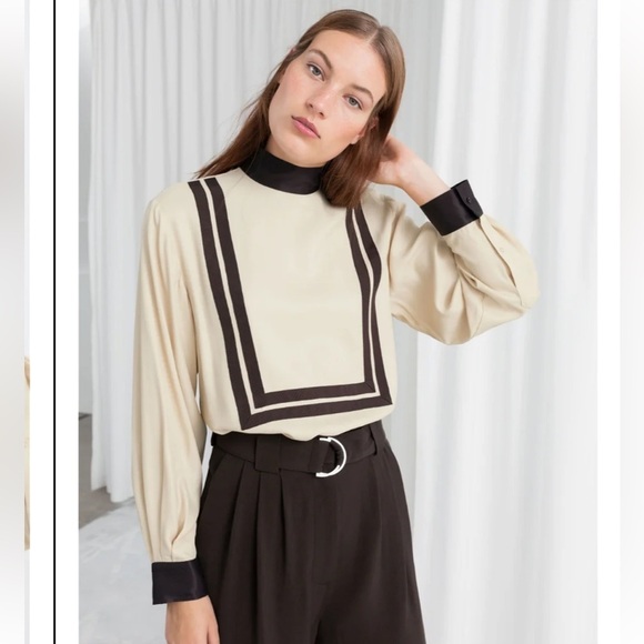 & Other Stories Satin Polo Shirt - Size 2 - Picture 3 of 15